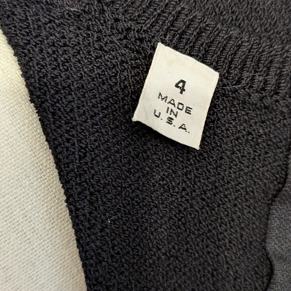 Vintage St John Black Knit Dress Beaded Trim Long Sleeve Size 4 - Picture 7 of 7